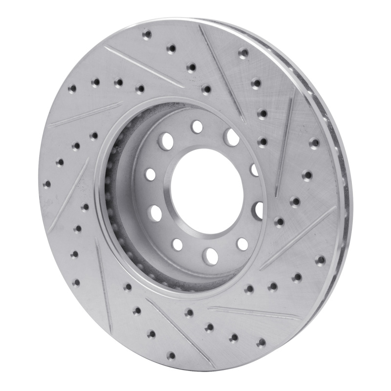 Ford Windstar Brake Rotor (1) - Front Left - R1 Concepts - Drilled & Slotted - Silver - `99-`03